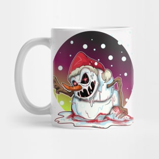 Dark Snowy Christmas Snowman Mug